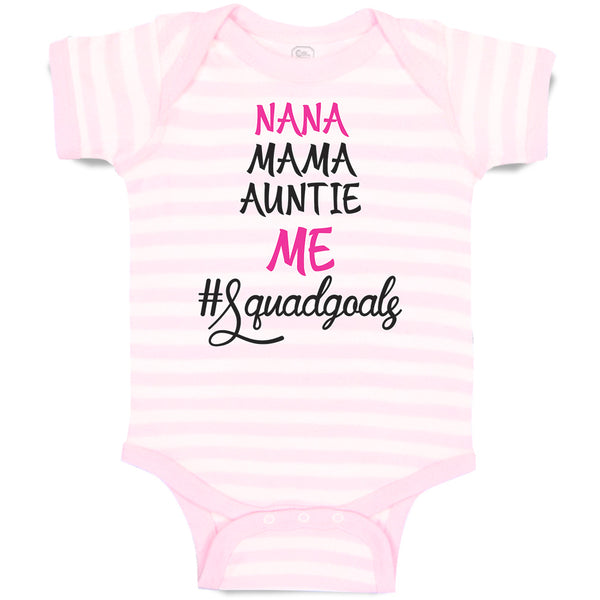 Baby Clothes Nana Mama Auntie Me #Squadgoals Baby Bodysuits Boy & Girl Cotton