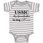 Baby Clothes Usmc My Grandfather Is My Hero Grandpa Grandfather Baby Bodysuits