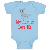 Baby Clothes My Aunties Loves Me Cat Aunt Baby Bodysuits Boy & Girl Cotton
