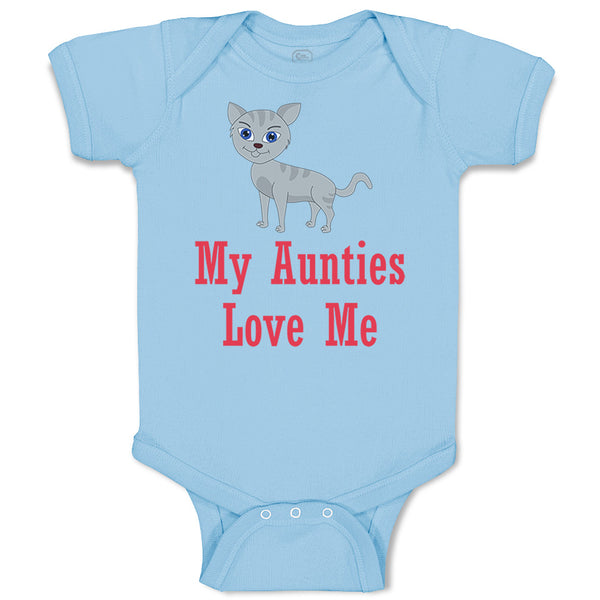 Baby Clothes My Aunties Loves Me Cat Aunt Baby Bodysuits Boy & Girl Cotton