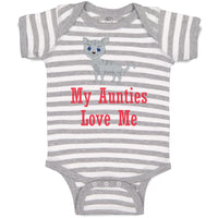 Baby Clothes My Aunties Loves Me Cat Aunt Baby Bodysuits Boy & Girl Cotton