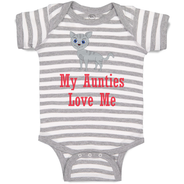 Baby Clothes My Aunties Loves Me Cat Aunt Baby Bodysuits Boy & Girl Cotton