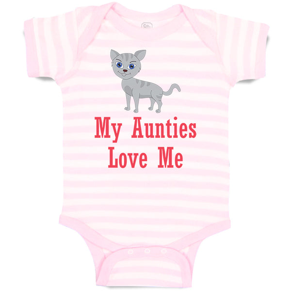 Baby Clothes My Aunties Loves Me Cat Aunt Baby Bodysuits Boy & Girl Cotton