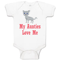 Baby Clothes My Aunties Loves Me Cat Aunt Baby Bodysuits Boy & Girl Cotton