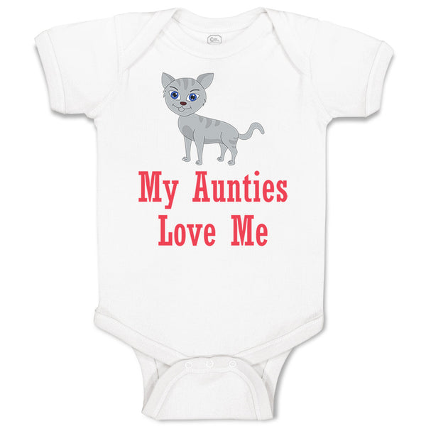 Baby Clothes My Aunties Loves Me Cat Aunt Baby Bodysuits Boy & Girl Cotton