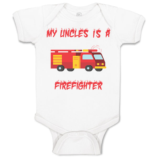 Baby Clothes My Uncle Is A Firefighter B Baby Bodysuits Boy & Girl Cotton