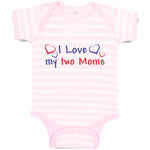 Baby Clothes I Love My 2 Moms Baby Bodysuits Boy & Girl Newborn Clothes Cotton
