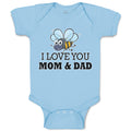 Baby Clothes I Love You Mom & Dad Baby Bodysuits Boy & Girl Cotton