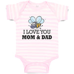 Baby Clothes I Love You Mom & Dad Baby Bodysuits Boy & Girl Cotton