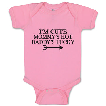 Baby Clothes I'M Cute Mommy's Hot Daddy's Lucky Baby Bodysuits Boy & Girl Cotton