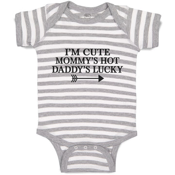 Baby Clothes I'M Cute Mommy's Hot Daddy's Lucky Baby Bodysuits Boy & Girl Cotton