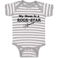 Baby Clothes My Mom Is A Rock Star Baby Bodysuits Boy & Girl Cotton