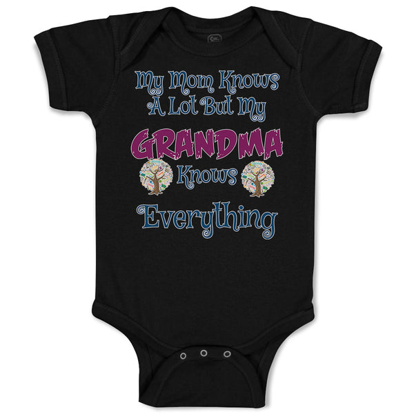 Baby Clothes My Mom Knows A Lot but My Grandma Knows Everything Baby Bodysuits