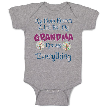 Baby Clothes My Mom Knows A Lot but My Grandma Knows Everything Baby Bodysuits