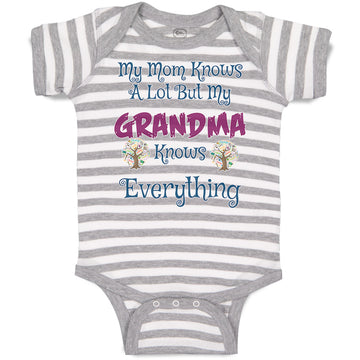 Baby Clothes My Mom Knows A Lot but My Grandma Knows Everything Baby Bodysuits