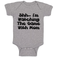 Baby Clothes Shh I'M Watching The Game with Mom Baby Bodysuits Boy & Girl Cotton