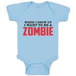 Baby Clothes When I Grow up I Want to Be A Zombie Baby Bodysuits Cotton