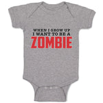 Baby Clothes When I Grow up I Want to Be A Zombie Baby Bodysuits Cotton