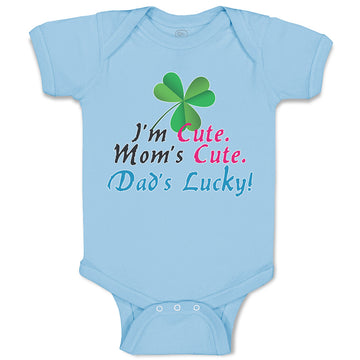Baby Clothes I'M Cute Mom's Cute. Dad's Lucky! Baby Bodysuits Boy & Girl Cotton