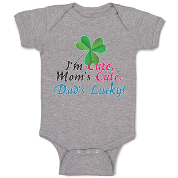 Baby Clothes I'M Cute Mom's Cute. Dad's Lucky! Baby Bodysuits Boy & Girl Cotton