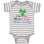 Baby Clothes I'M Cute Mom's Cute. Dad's Lucky! Baby Bodysuits Boy & Girl Cotton