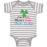 Baby Clothes I'M Cute Mom's Cute. Dad's Lucky! Baby Bodysuits Boy & Girl Cotton
