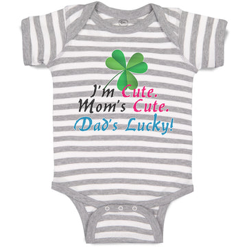 Baby Clothes I'M Cute Mom's Cute. Dad's Lucky! Baby Bodysuits Boy & Girl Cotton