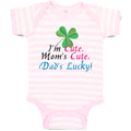 Baby Clothes I'M Cute Mom's Cute. Dad's Lucky! Baby Bodysuits Boy & Girl Cotton