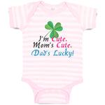 Baby Clothes I'M Cute Mom's Cute. Dad's Lucky! Baby Bodysuits Boy & Girl Cotton