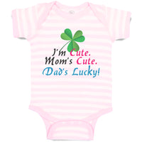 Baby Clothes I'M Cute Mom's Cute. Dad's Lucky! Baby Bodysuits Boy & Girl Cotton
