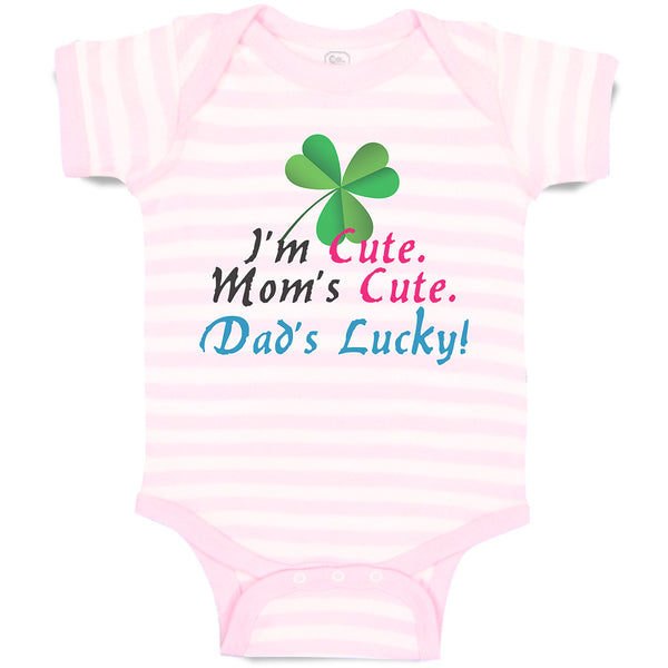 Baby Clothes I'M Cute Mom's Cute. Dad's Lucky! Baby Bodysuits Boy & Girl Cotton