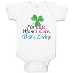 Baby Clothes I'M Cute Mom's Cute. Dad's Lucky! Baby Bodysuits Boy & Girl Cotton