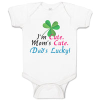Baby Clothes I'M Cute Mom's Cute. Dad's Lucky! Baby Bodysuits Boy & Girl Cotton