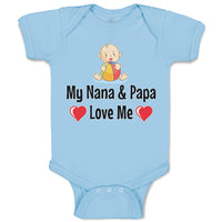 Baby Clothes My Nana & Papa Love Me Baby Bodysuits Boy & Girl Cotton
