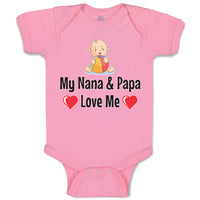 Baby Clothes My Nana & Papa Love Me Baby Bodysuits Boy & Girl Cotton