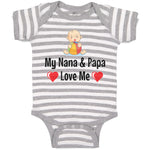 Baby Clothes My Nana & Papa Love Me Baby Bodysuits Boy & Girl Cotton