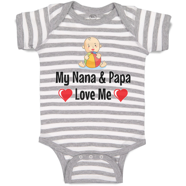 Baby Clothes My Nana & Papa Love Me Baby Bodysuits Boy & Girl Cotton