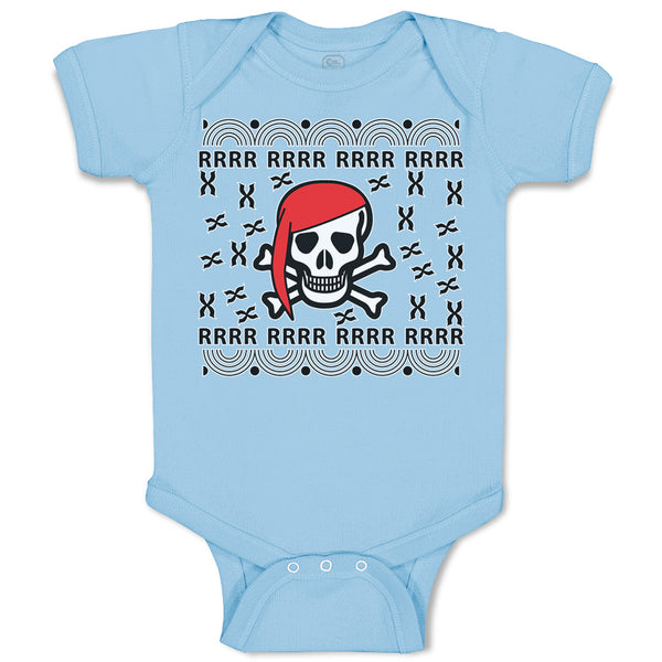 Baby Clothes Rrrr Rrrr An Skull Skeleton Pirate Head with Crossbone Cotton