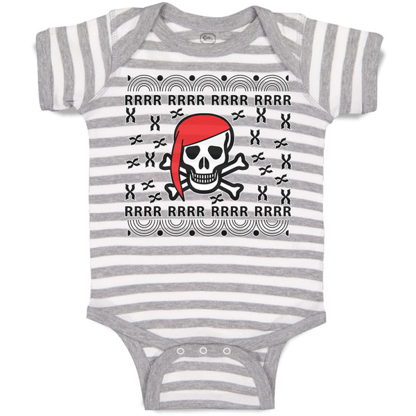 Baby Clothes Rrrr Rrrr An Skull Skeleton Pirate Head with Crossbone Cotton