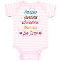 Baby Clothes Amazing Awesome Wonderful Beautiful Big Sister Baby Bodysuits