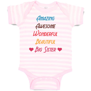 Baby Clothes Amazing Awesome Wonderful Beautiful Big Sister Baby Bodysuits