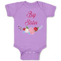 Baby Clothes Big Sister with Wreath of Flowers Baby Bodysuits Boy & Girl Cotton