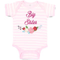 Baby Clothes Big Sister with Wreath of Flowers Baby Bodysuits Boy & Girl Cotton