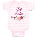 Baby Clothes Big Sister with Wreath of Flowers Baby Bodysuits Boy & Girl Cotton