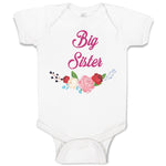 Baby Clothes Big Sister with Wreath of Flowers Baby Bodysuits Boy & Girl Cotton