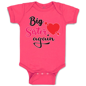 Baby Clothes Big Sister Again with Heart and Arrow Baby Bodysuits Cotton