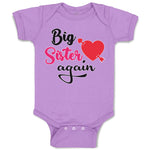 Baby Clothes Big Sister Again with Heart and Arrow Baby Bodysuits Cotton