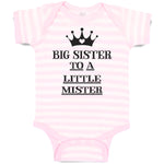 Baby Clothes Big Sister to A Little Mister with Crown and Little Heart Cotton