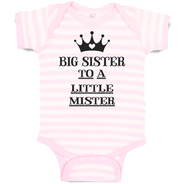 Baby Clothes Big Sister to A Little Mister with Crown and Little Heart Cotton