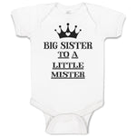 Baby Clothes Big Sister to A Little Mister with Crown and Little Heart Cotton